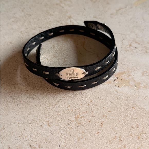 Fendi Jewelry - Fendi Selleria Leather Wrap Bracelet – Black